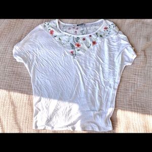 white shirt with lace detail